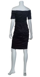 Nicole Miller Ultra Sleek Black Fitted Eve Dress 6 New