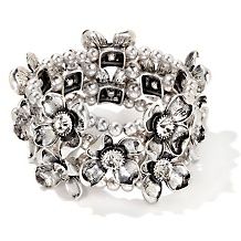 princess amanda rococo flower silver stretch bracelet $ 35 98 $ 89 95
