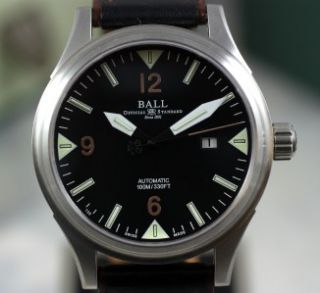 Ball Fireman with Brown Accents on Leather Strap Mint Condition