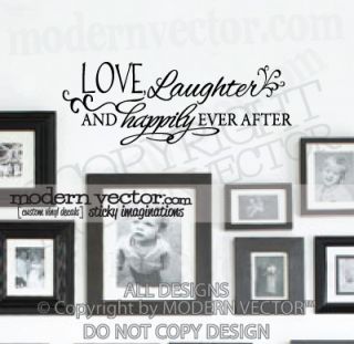 Love Laughter Quote Vinyl Wall Decal Inspirational