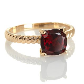 Technibond® Cushion Cut Gemstone Solitaire Ribbed Stack Ring