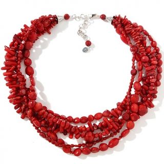 Colleen Lopez Multistrand Coral Torsade 17 1/2 Necklace at