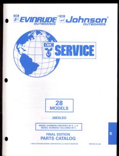  1995 OMC Evinrude Johnson Parts Manual 28 HP