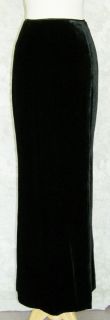 Emanuel UNGARO Long Black Silk Velvet Skirt 12 Evening Maxi Formal