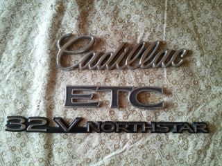 OEM Chrome CADILLAC ETC Trunk Emblems LOT Eldorado Touring Coupe 32 V