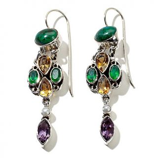 Nicky Butler 5.90ct Chrysocolla and Gem Sterling Silver Drop Earrings