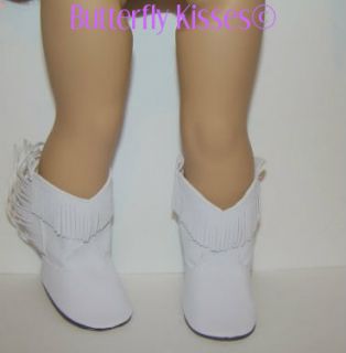 Doll Clothes Fit American Girl White Fringed Cowgirl Cowboy Boots