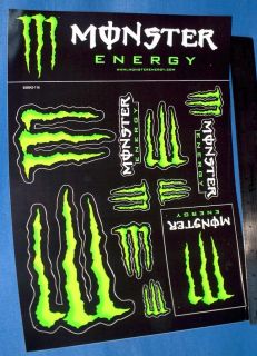 Monster Energy® Sticker Sheet Skateboard Bike Car ATV Racing USA
