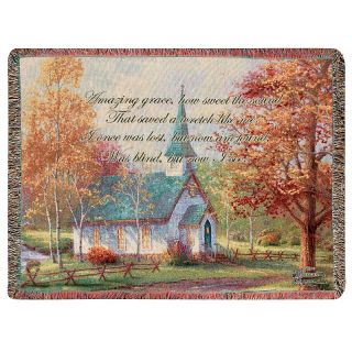  Throw Pillows Thomas Kinkade Chapel in the Woods Throw   60 x 50