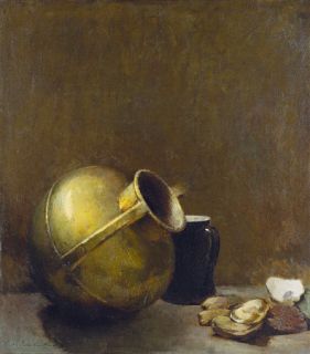 oysters and brass jug by soren emil carlsen 1853 1932