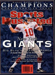 Sports Illustrated Commemorative 2011 Superbowl XLVI Eli Manning New