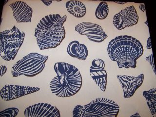  Nautical Seashells Fabric Tablecloth in Square Round Oblong
