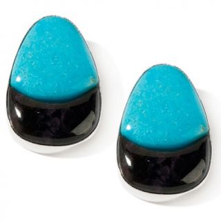 Jay King Turquoise and Aegirine Sterling Silver Earrings at