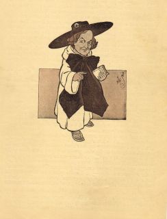 1910 Print Roycrofters Elbert Hubbard Caricature Arts Crafts Movement