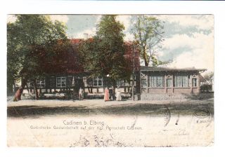 POLAND GERMANY postcard CADINEN ELBING 1909 to USA. Postage Due