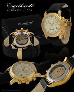Engelhardt Germany Mens Automatic Calendar Watch Gold Ø41 New
