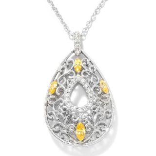 Absolute Victoria Wieck .65ct Absolute™ Pear Shape Filigree Pendant