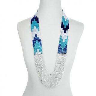 Himalayan Gems™ Aztec Design Potay Beaded Waterfall 34 Necklace
