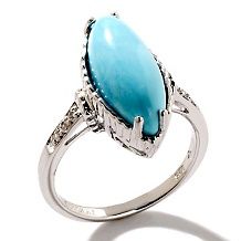 92ct Sleeping Beauty Turquoise, Blue Topaz and Diamond Sterling