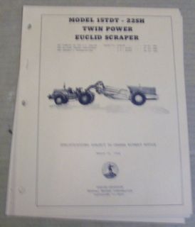 Euclid 1954 15TDT 22SH Twin Power Scraper Sale Brochure