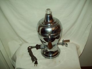 Antique Electric Percolator Urn style Coffee Maker Continental Silver