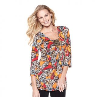 Slinky® Brand Bell Sleeve Tunic with Beaded Detail