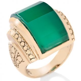 Nicky Butler Half Moon Green Chalcedony Bronze Ring