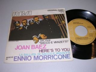 Sacco E Vanzetti Ennio Morricone Joan Baez OST 45 PS Italy 1971 EX EX
