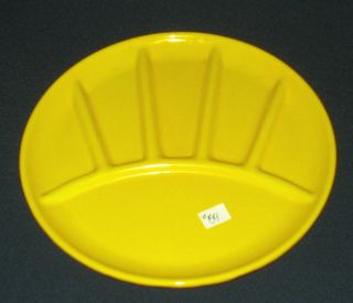 Old Enamel Plate Yellow 9 Divided Heavy Metal Plate Eat in Style