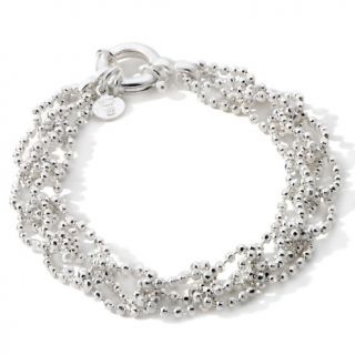 Jewelry Bracelets Chain La dea Bendata 3 D Fancy Bead Link Silver