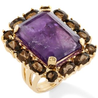 Jewelry Rings Gemstone Bounkit Boutique Amethyst and Smoky Quartz