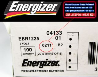 4X Energizer BR1225 CR1225 EBR1225 3V Battery Exp 2021