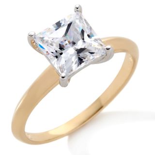 Absolute Princess Cut Knife Edge Solitaire Ring   2ct