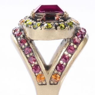 Heidi Daus Vintage Passion 3 Stone Princess Pavé Ring