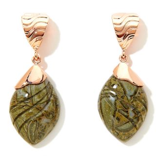 Jay King Green Cashmere Stone Marquise Drop Earrings