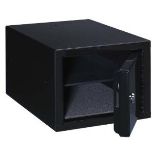 Black Steel Pistol SAFE   Strong Box with removable shelf for Gun or