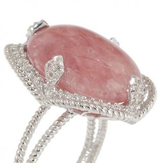 Opulent Opaques Strawberry Quartz and White Topaz Frame Ring