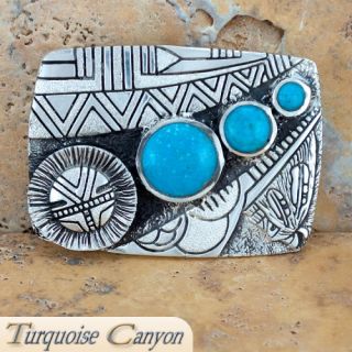  American Turquoise Belt Buckle by Lee Epperson SKU 224532