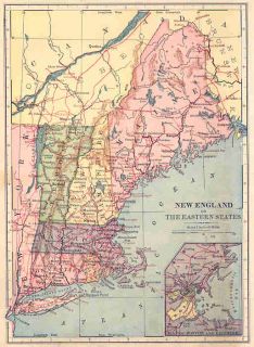 title new england or eastern states the map shows maine