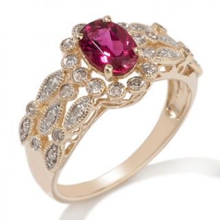 Jewelry Rings Fashion .77ct Rubellite and Diamond 10K Ring