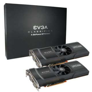  EVGA NVIDIA GeForce GTX 590 3073MB GDDR5 graphics cards in quad SLI