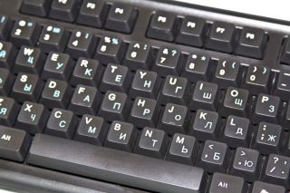  Russian English Bilingual Multi Color Keys USB Wired Black Keyboard