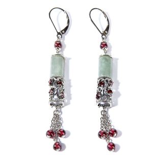  green jade and garnet sterling silver earrings rating 2 $ 89 90