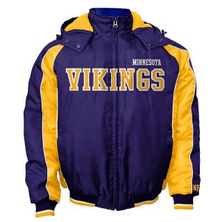 III NFL Polyfill Oxford Jacket with Detachable Hood   Vikings