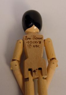 Eric Horne Carved Wood 4 Jointed Miniature Dutch Type Doll UK Artist