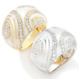 Absolute Victoria Wieck .85ct Absolute™ White Enamel and Heart Dome