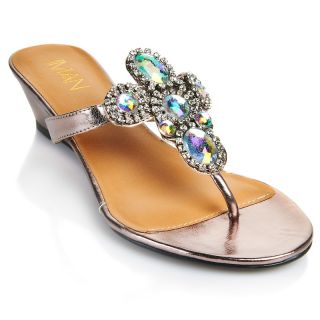 IMAN Global Chic Hollywood Glam Jewel Encrusted Comfort Sandal
