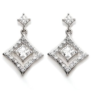 62ct Absolute™ Princess Cut and Pavé Drop Earrings