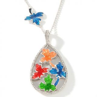 15ct Diamond and Enamel Sterling Silver Seasons Pendant with 18&qu
