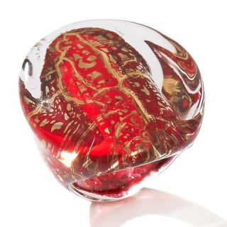 Jewelry Rings Statement Dome Murano by Manuela Red Oval Glass